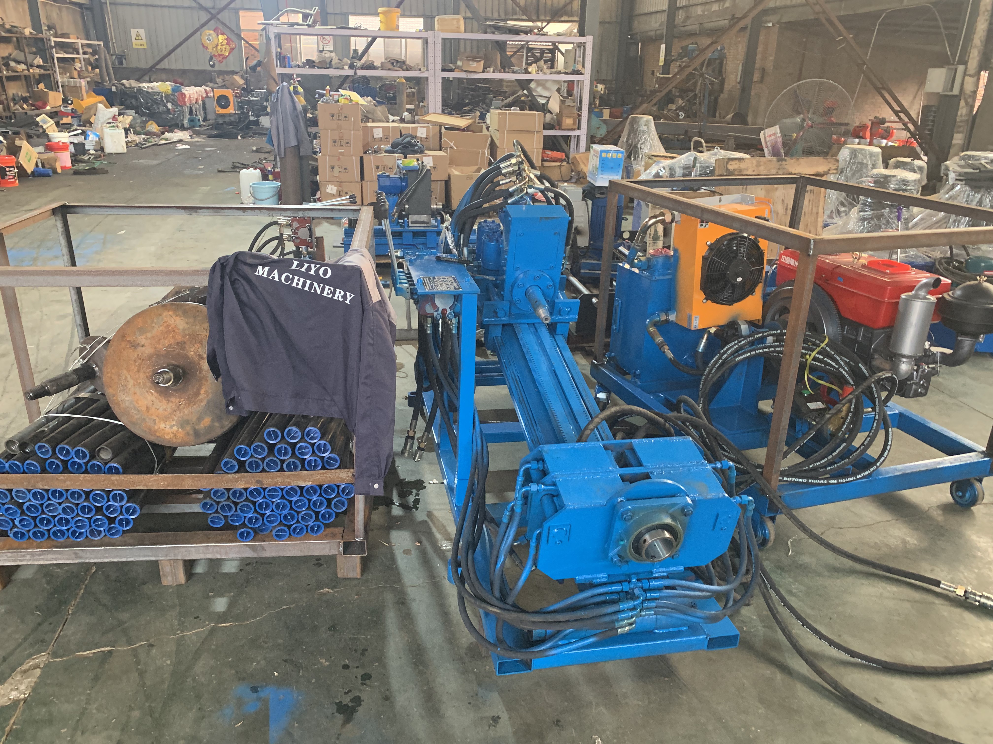 LIYO split drilling machine with drill rods, tooling and separate power unit